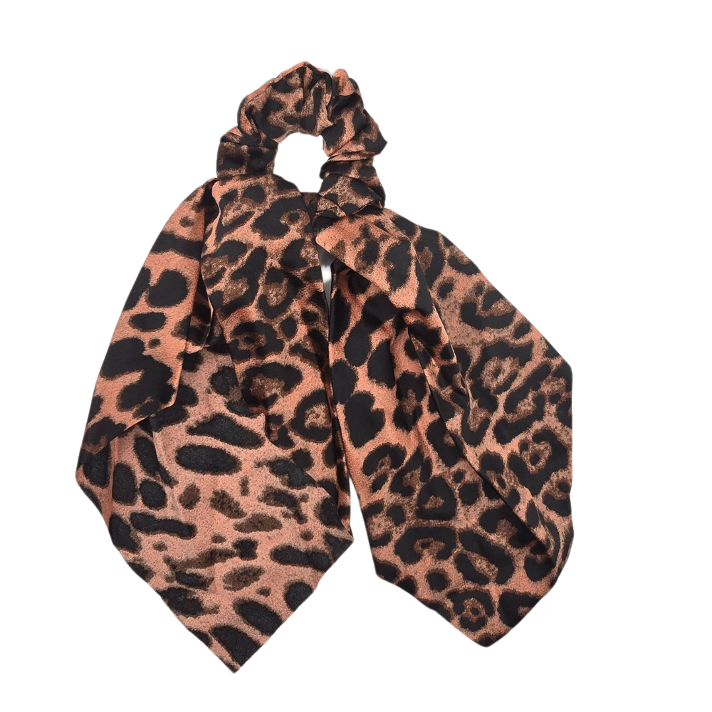 2-in-1 Leopard Print Scrunchies with Scarf