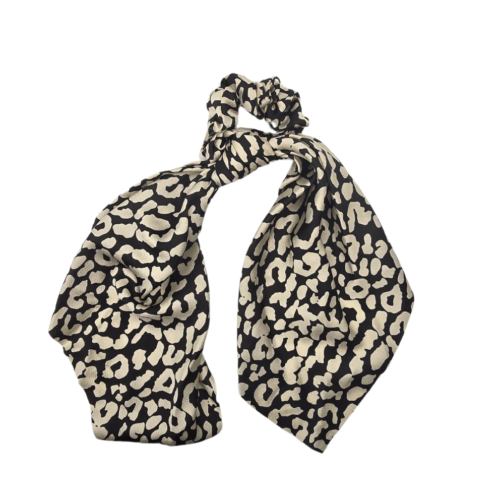2-in-1 Leopard Print Scrunchies with Scarf