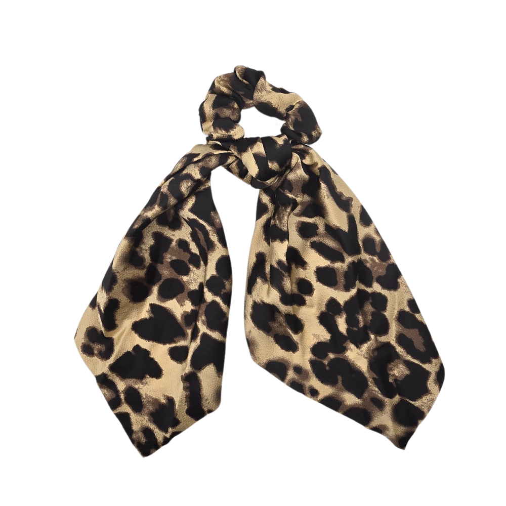 2-in-1 Leopard Print Scrunchies with Scarf