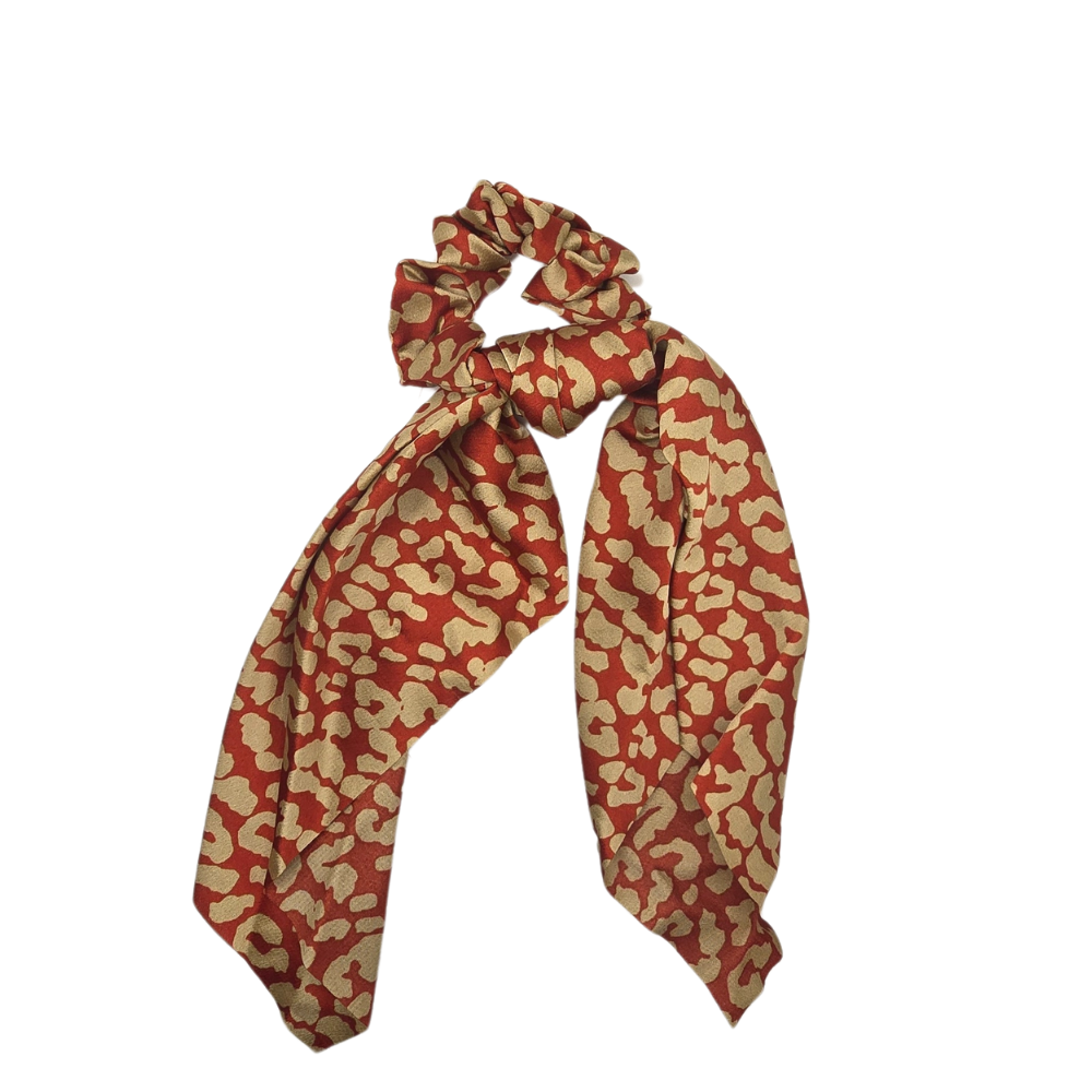 2-in-1 Leopard Print Scrunchies with Scarf