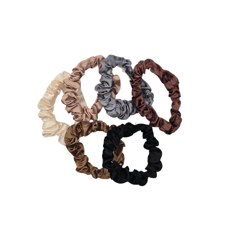 Pack of 6 Premium Silky Satin Scrunchies
